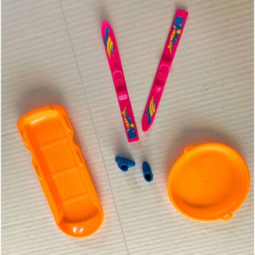 Barbie Skiis Boots Tabbagon Sleds Disc Plastic Playset Toy Vintage